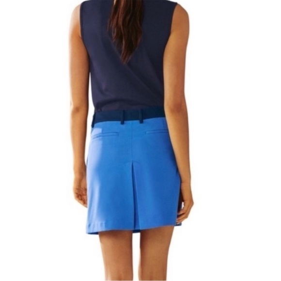Tory Burch Sport Tech Twill Golf Skirt Surf Blue Tory Navy Pickleball Sz M - Picture 3 of 14